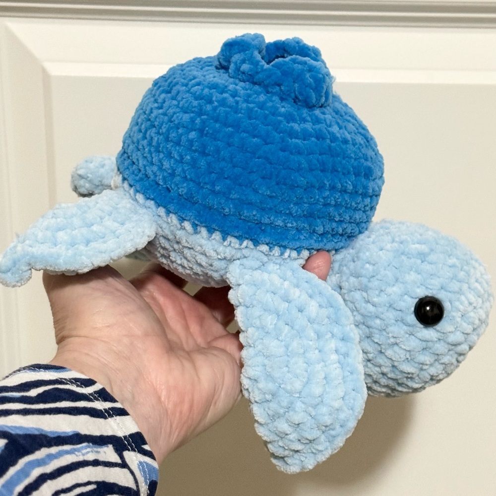 Handmade Crochet Turtle, Amigurumi Stuffed turtle, meet Blueberry Turtle